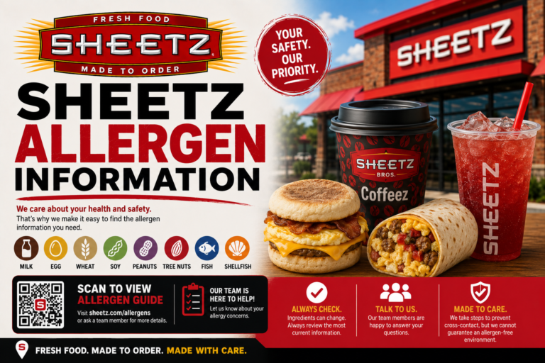 Sheetz Allergen Menu