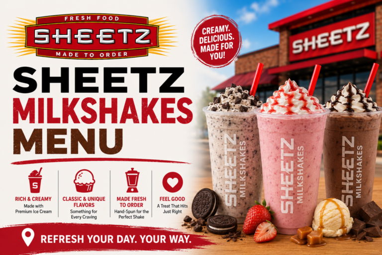 Sheetz Milkshakes Menu